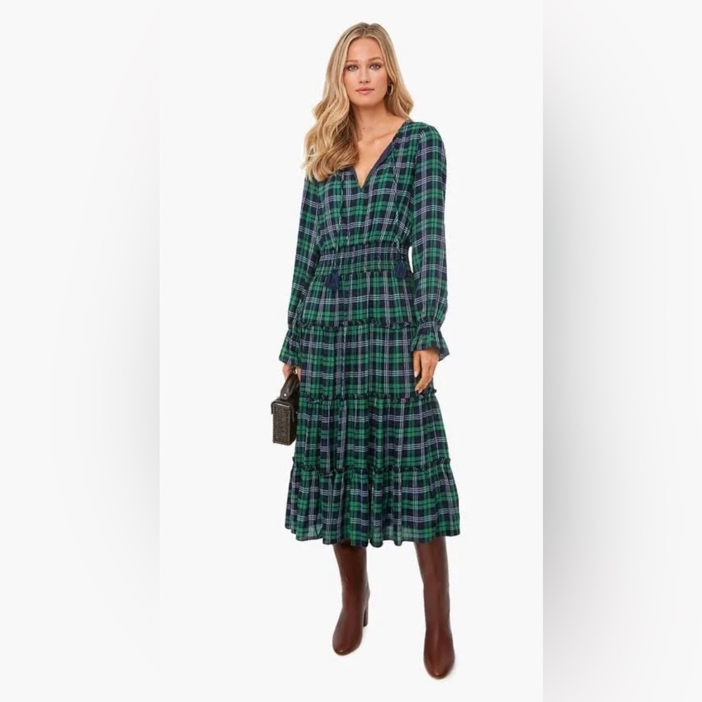 Sail to Sable smocked waist plaid dress size S - Picture 1 of 7